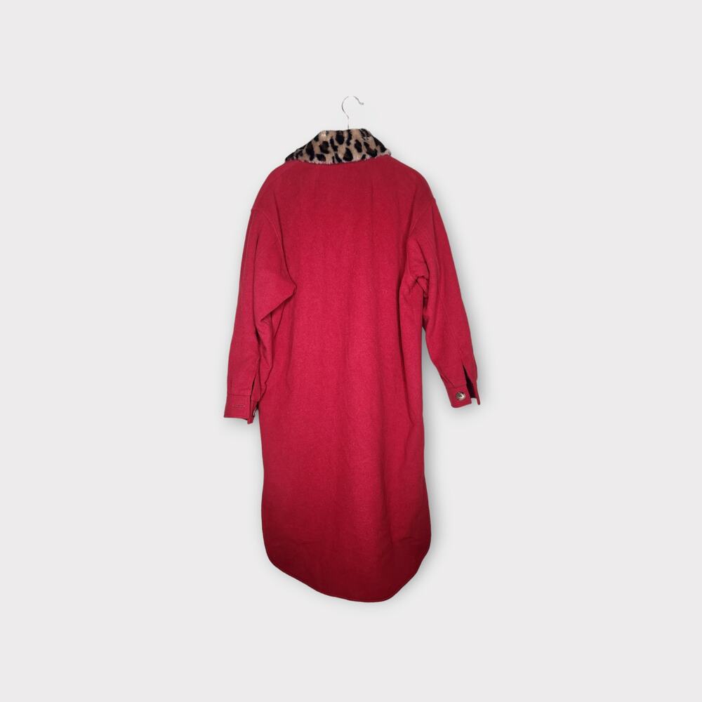 Anthropologie Red Coat with Leopard Collar - Picture 10 of 10